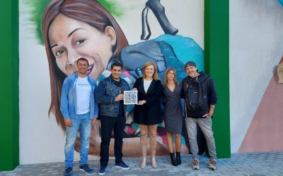 Pilar Lara inaugura en Marmolejo el graffiti creado en el marco del proyecto Street Art Plus que promueve la Diputación